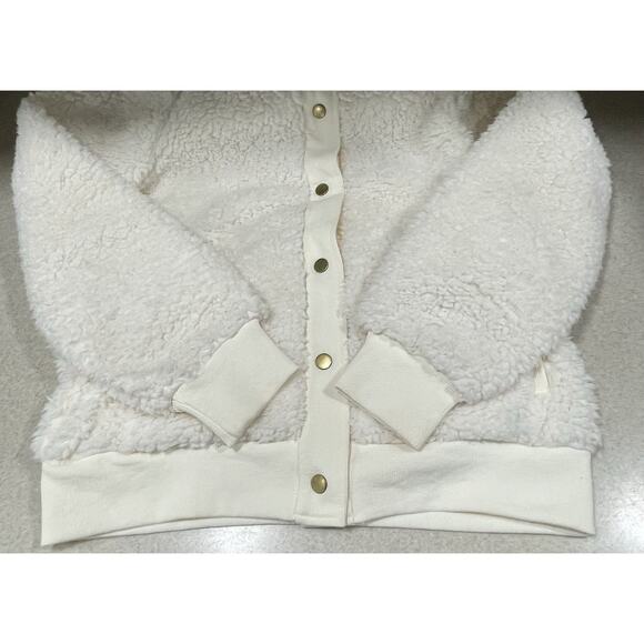 Merokeety Fuzzy Fleece Cardigan Jacket Cream/Off White Color Sz Small Soft Cozy - Picture 7 of 12